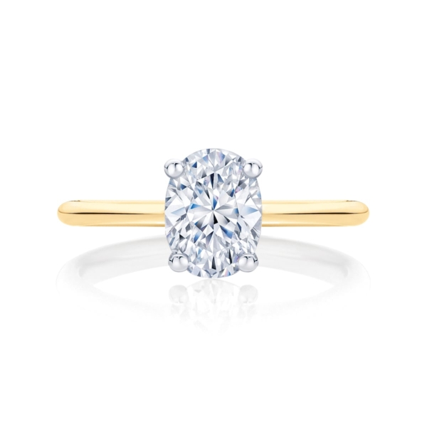 Oval Cut Engagement Ring Yellow Gold | Oval Solitaire