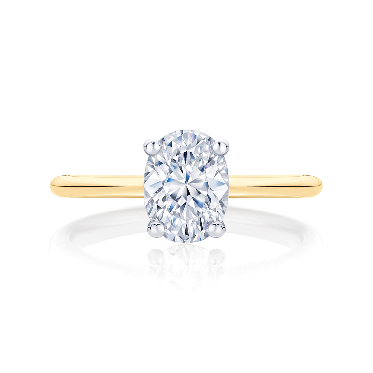Oval Cut Engagement Ring Yellow Gold | Oval Solitaire