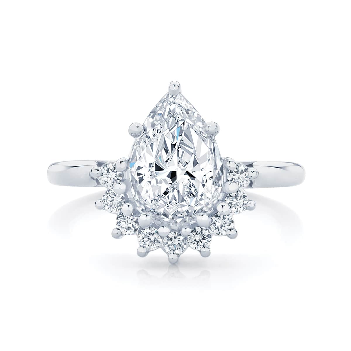 Pear Halo Engagement Ring Platinum | Celestial