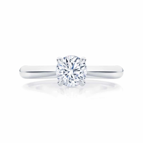 Round Solitaire Engagement Ring White Gold | Cupid