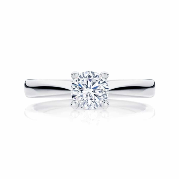 Round Solitaire Engagement Ring White Gold | Delta