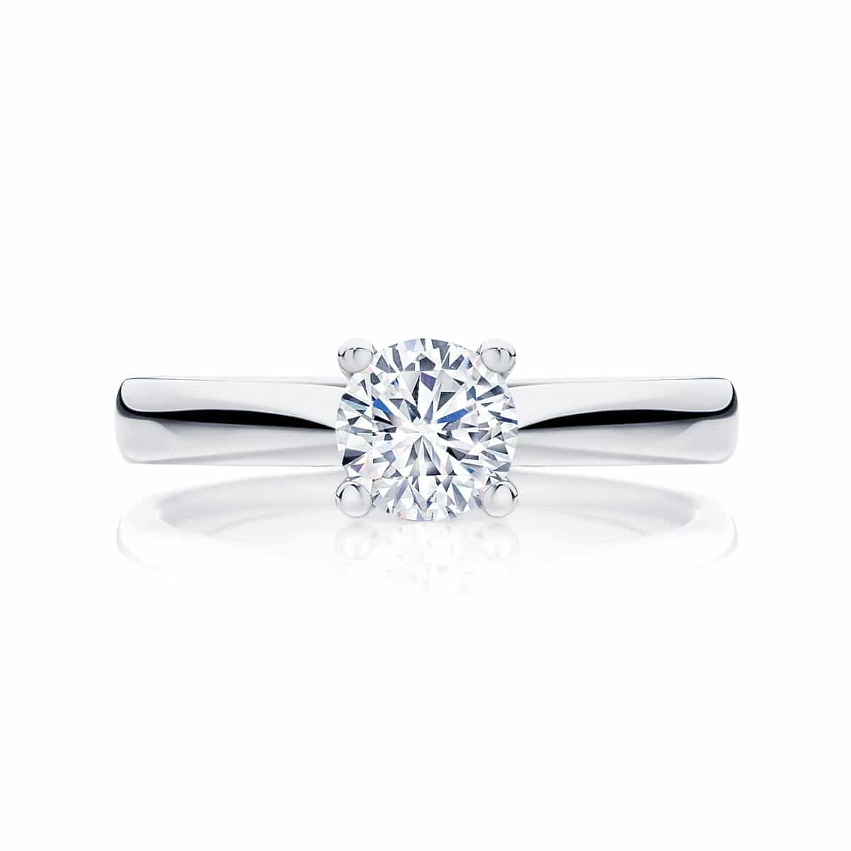 Round Solitaire Engagement Ring White Gold | Delta