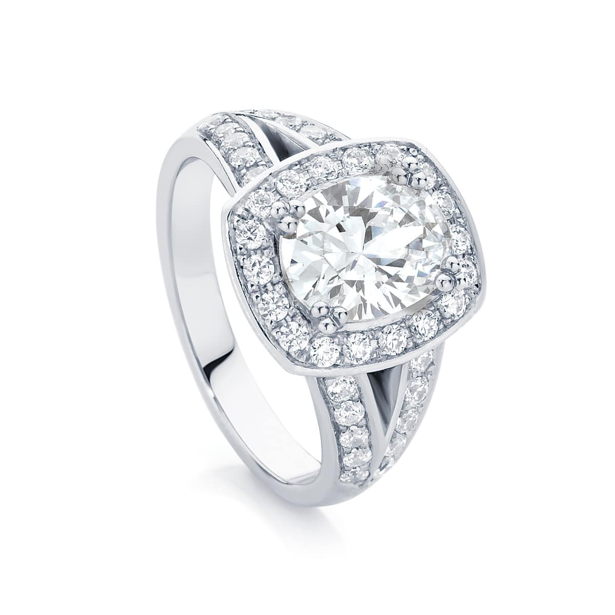 Oval Cut Engagement Ring Platinum | Diamond Sky