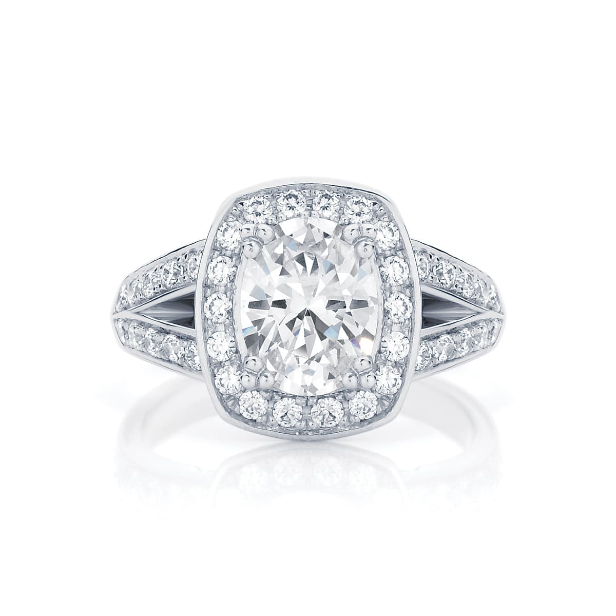 Halo Engagement Ring White Gold | Diamond Sky