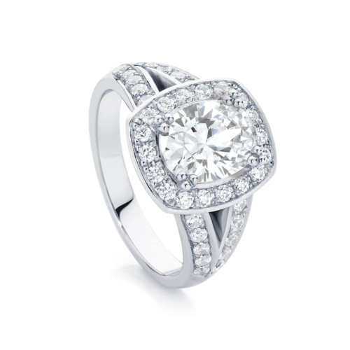 Halo Engagement Ring White Gold | Diamond Sky