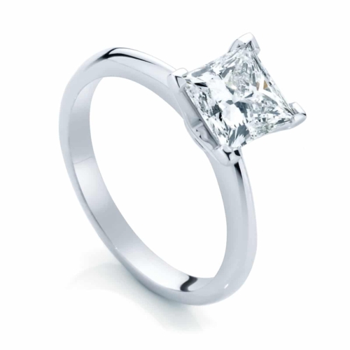 Princess Solitaire Engagement Ring White Gold | Eclipse