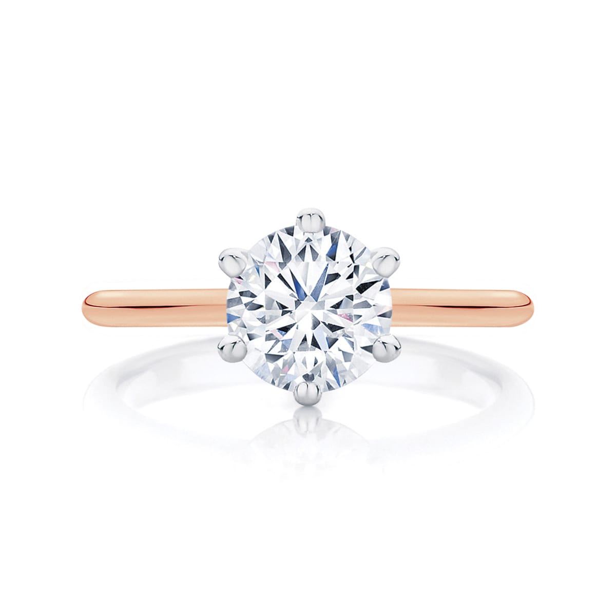 Round Solitaire Engagement Ring Rose Gold | Elegance