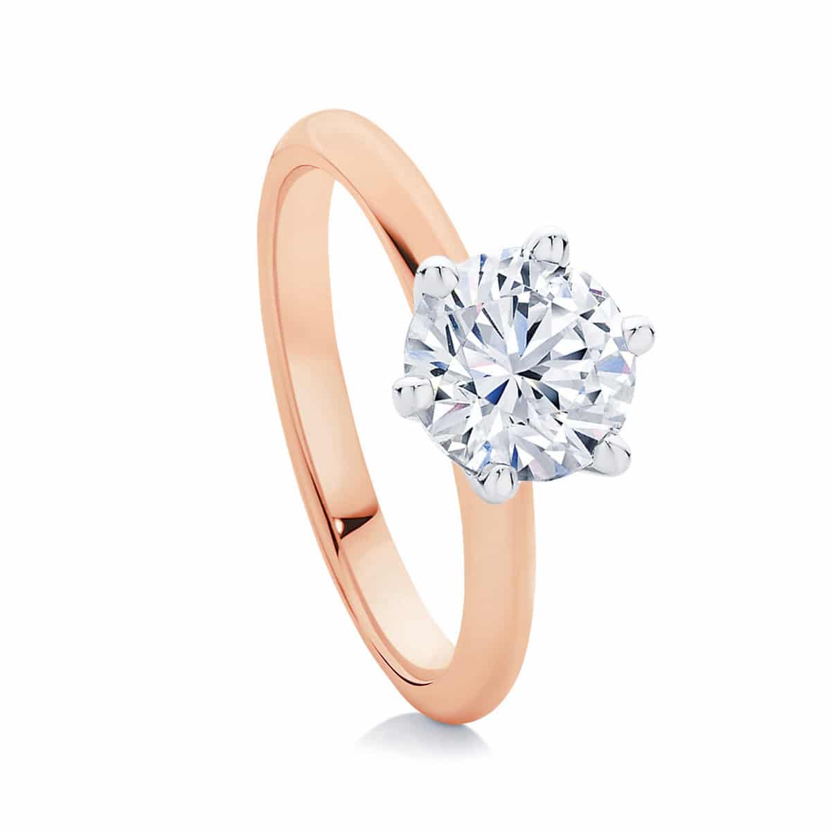 Round Solitaire Engagement Ring Rose Gold | Elegance