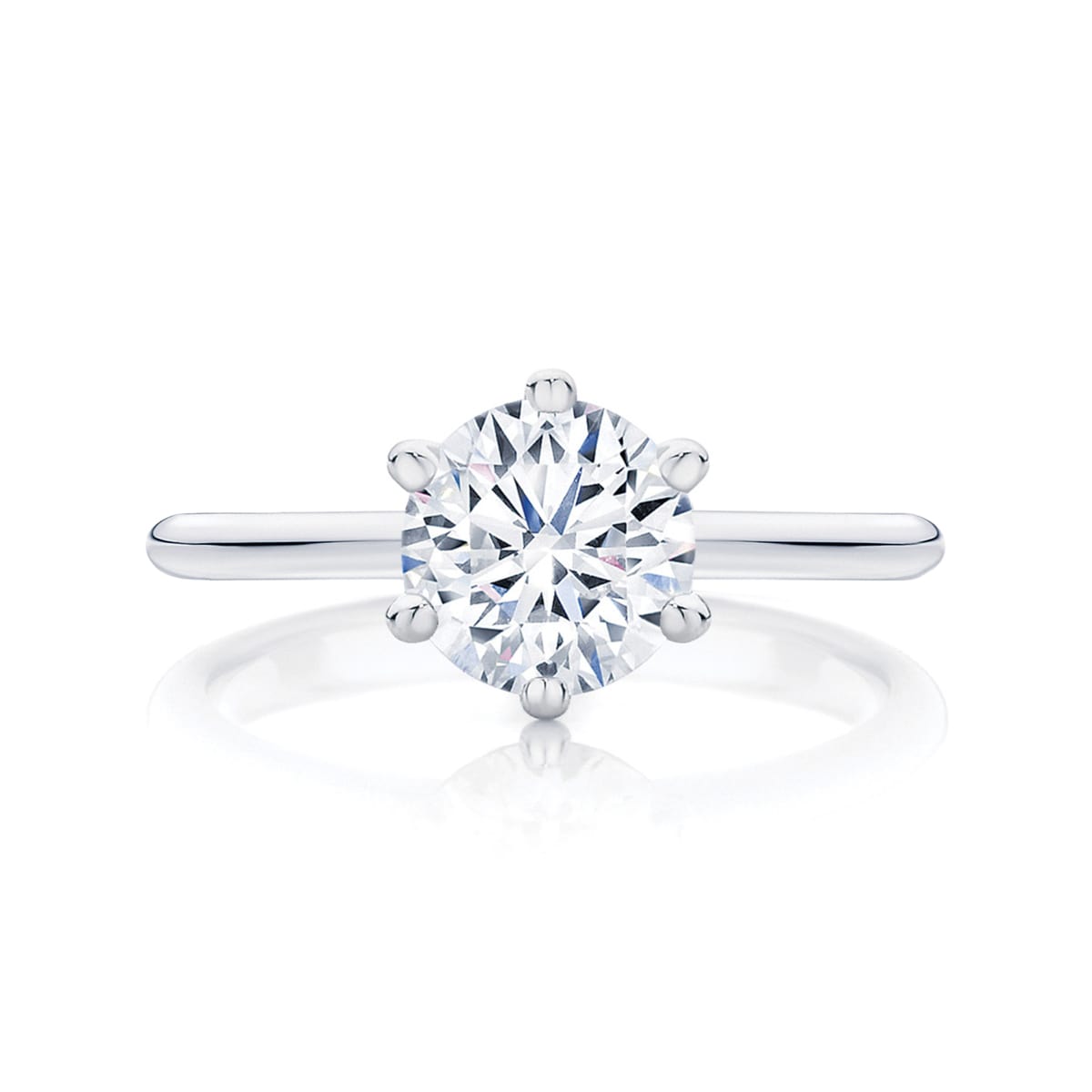 Round Solitaire Engagement Ring White Gold | Elegance
