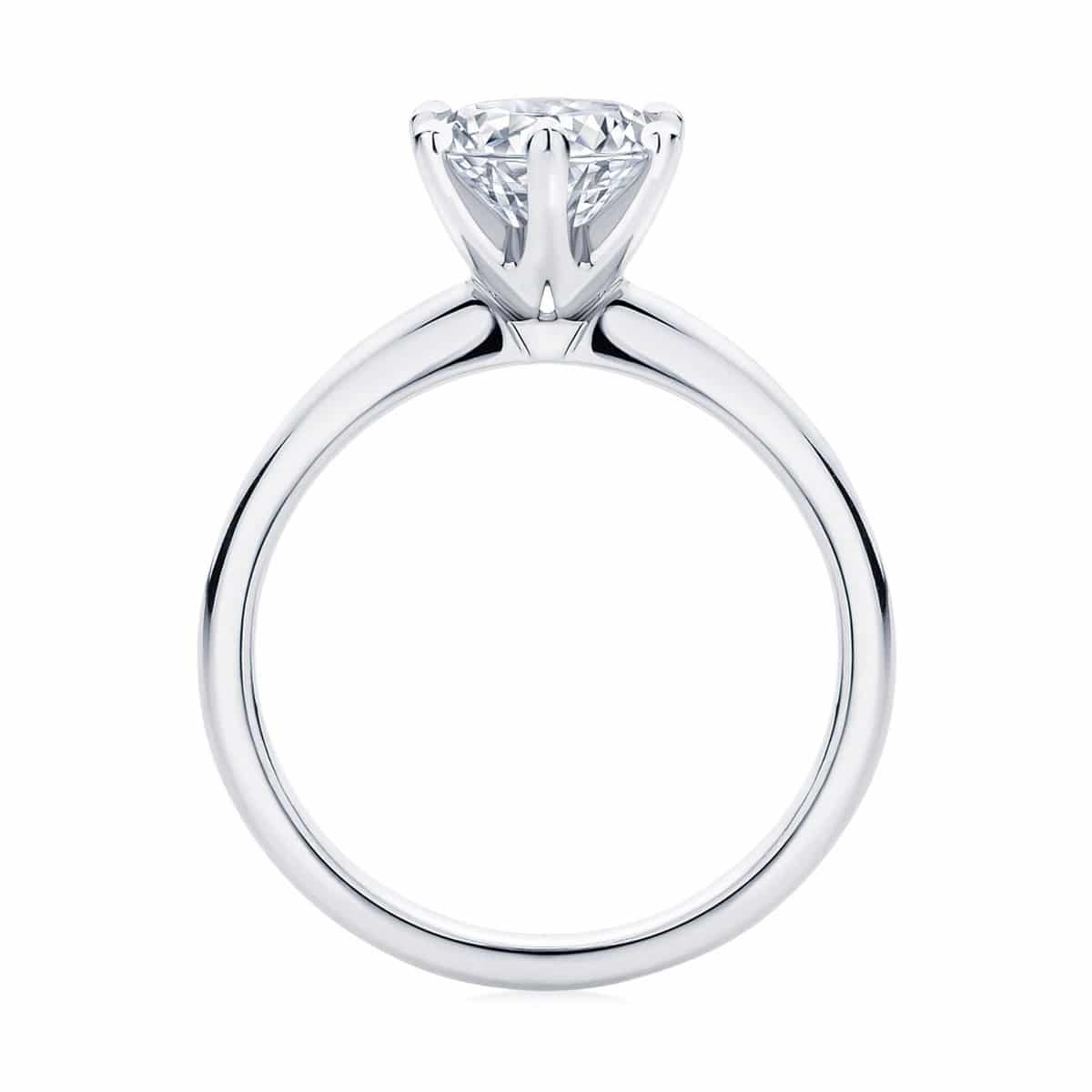 Round Solitaire Engagement Ring White Gold | Elegance