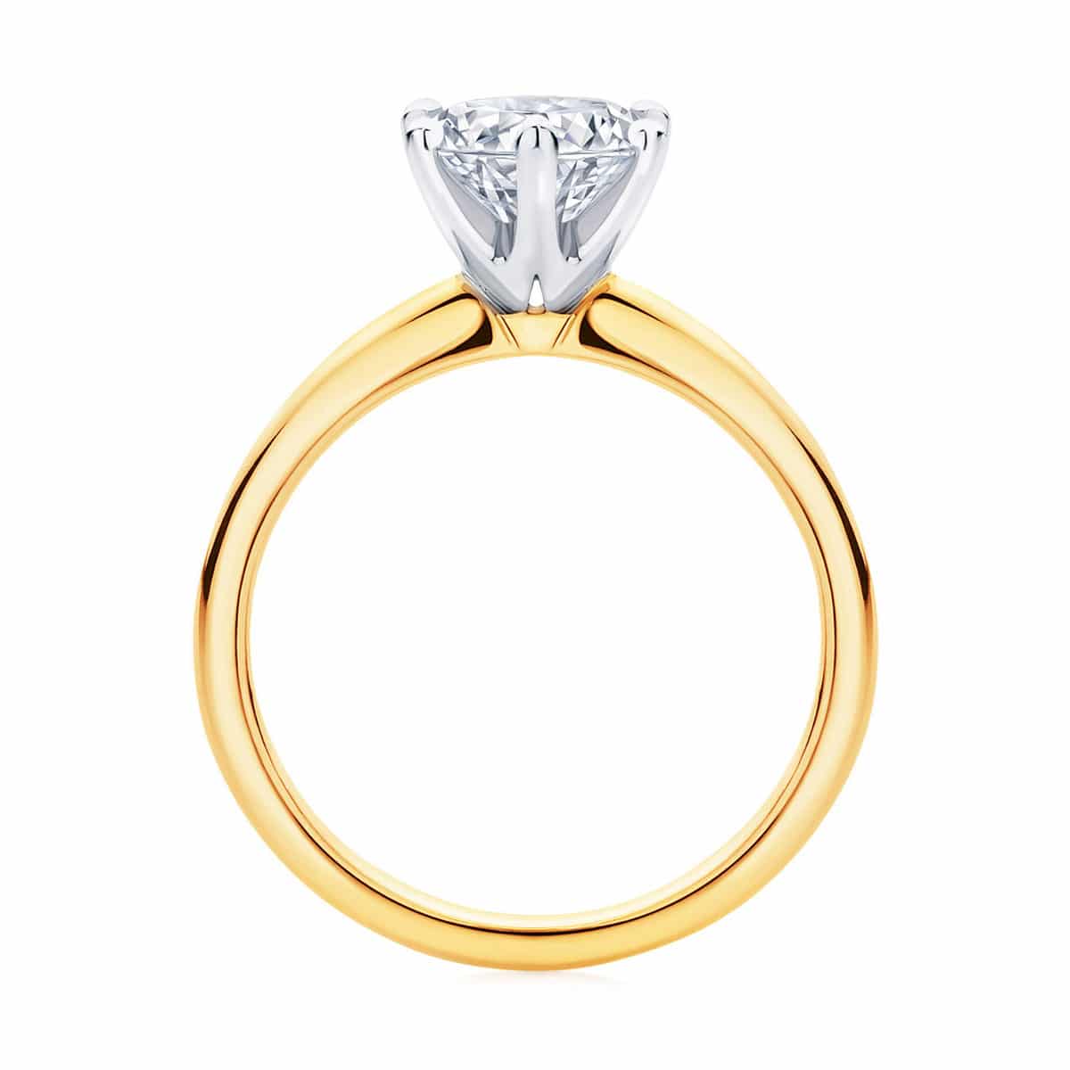 Round Solitaire Engagement Ring Yellow Gold | Elegance