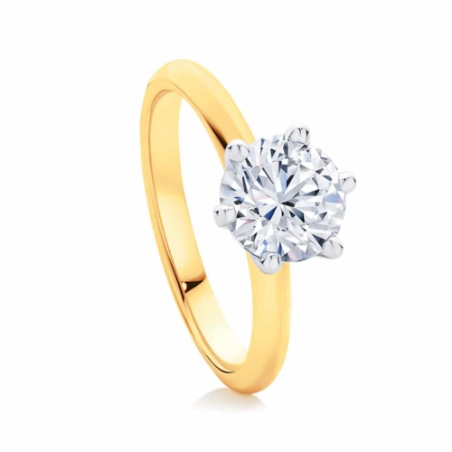 Round Solitaire Engagement Ring Yellow Gold | Elegance