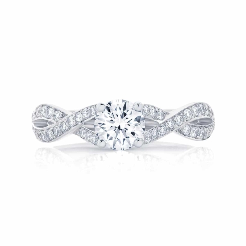 Round Side Stones Engagement Ring Platinum | Entwine II