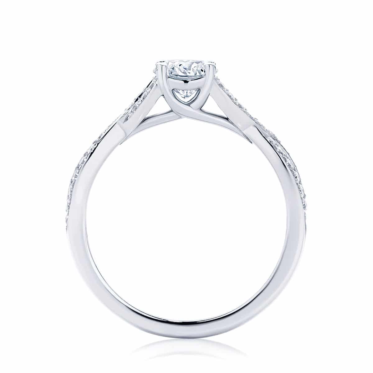 Round Side Stones Engagement Ring Platinum | Entwine II