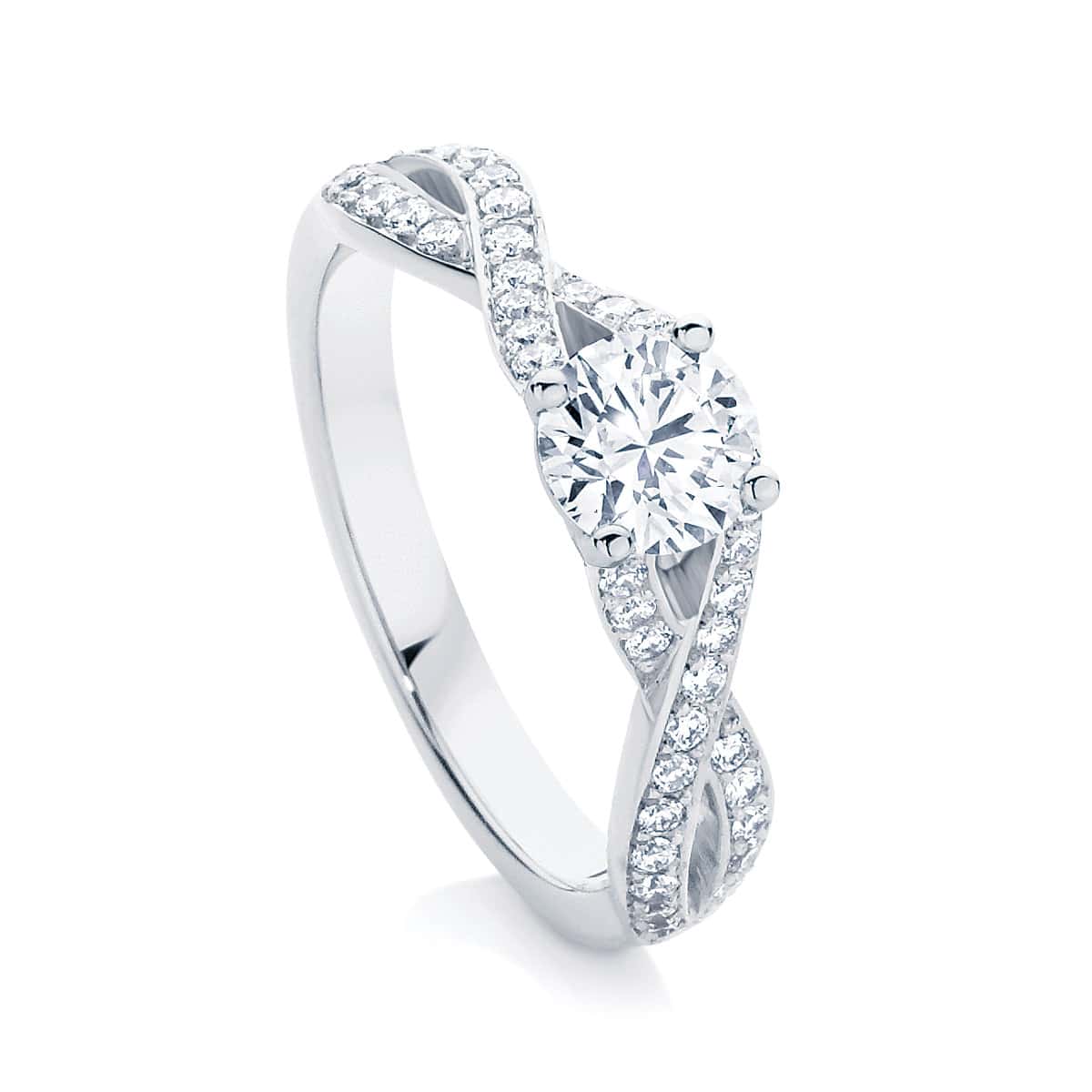 Round Side Stones Engagement Ring Platinum | Entwine II