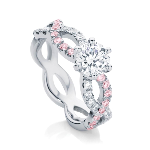 Pink Sapphire Engagement Ring Platinum | Entwine III