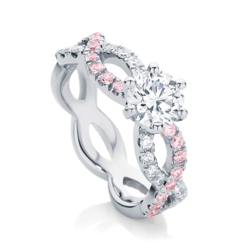 Pink Diamond Engagement Ring Platinum | Entwine IV