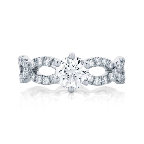 Round Side Stones Engagement Ring Platinum | Entwine