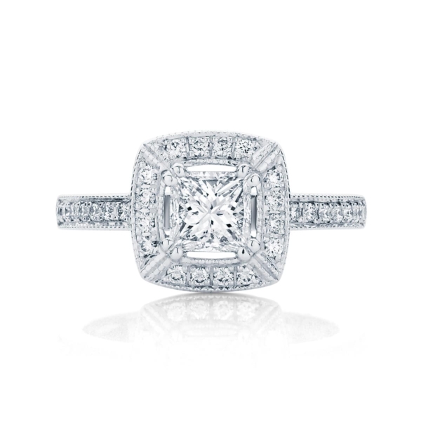 Princess Halo Engagement Ring Platinum | Honour