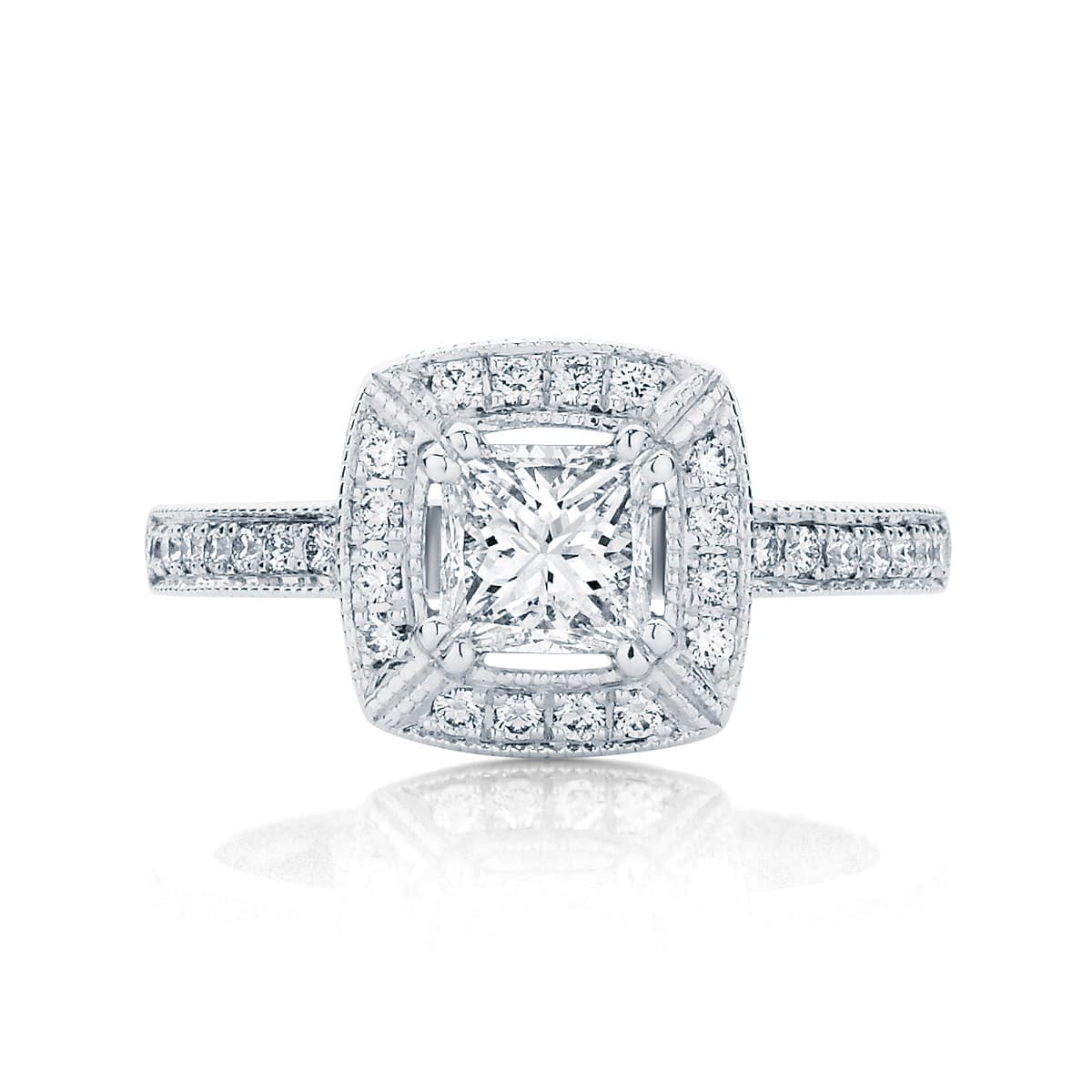 Princess Halo Engagement Ring Platinum | Honour