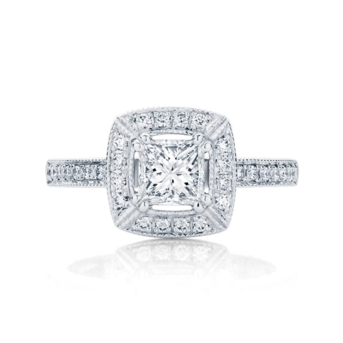 Princess Halo Engagement Ring White Gold | Honour