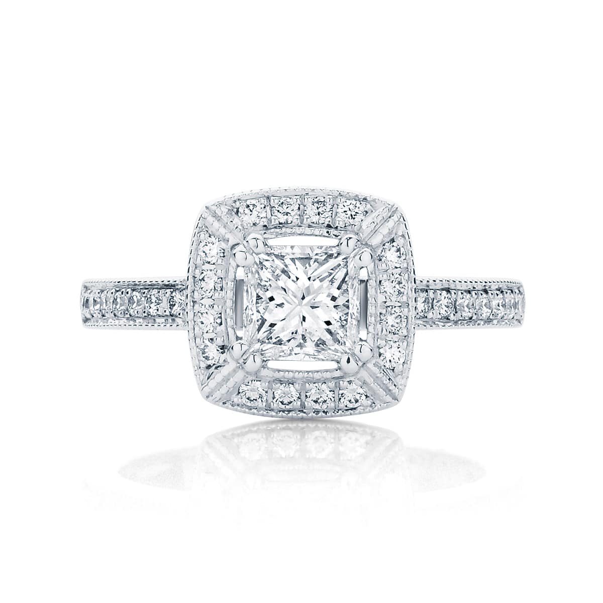 Princess Cut Halo Diamond Ring | Engagement Ring | Bassil Creations