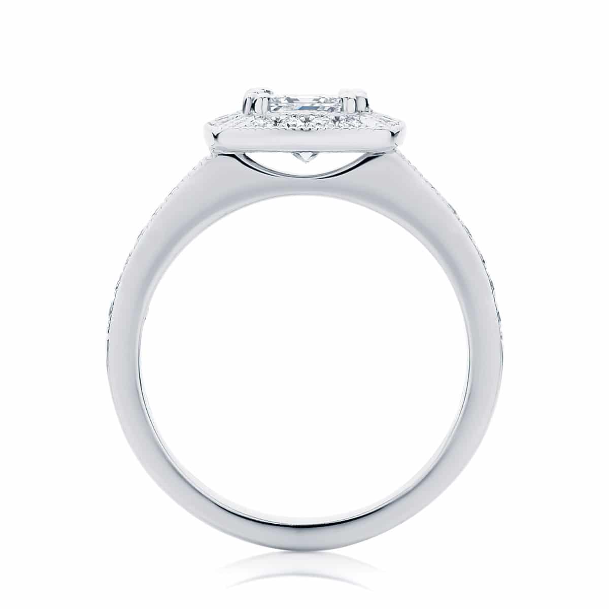 Princess Halo Engagement Ring White Gold | Honour