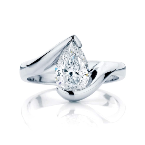 Pear Solitaire Engagement Ring Platinum | Ivy