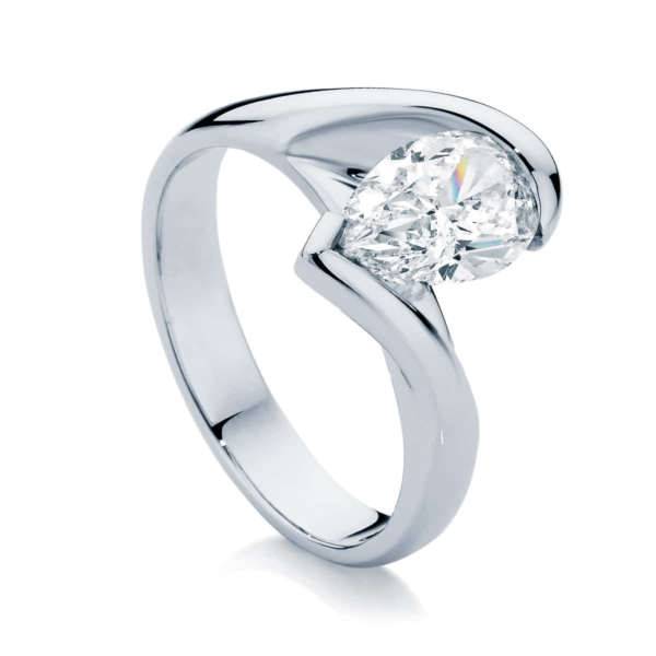 Pear Solitaire Engagement Ring Platinum | Ivy