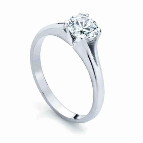 Round Solitaire Engagement Ring Platinum | Lotus