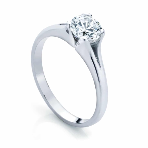 Round Solitaire Engagement Ring White Gold | Lotus