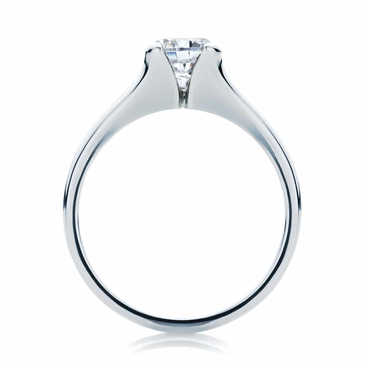 Round Solitaire Engagement Ring White Gold | Lotus