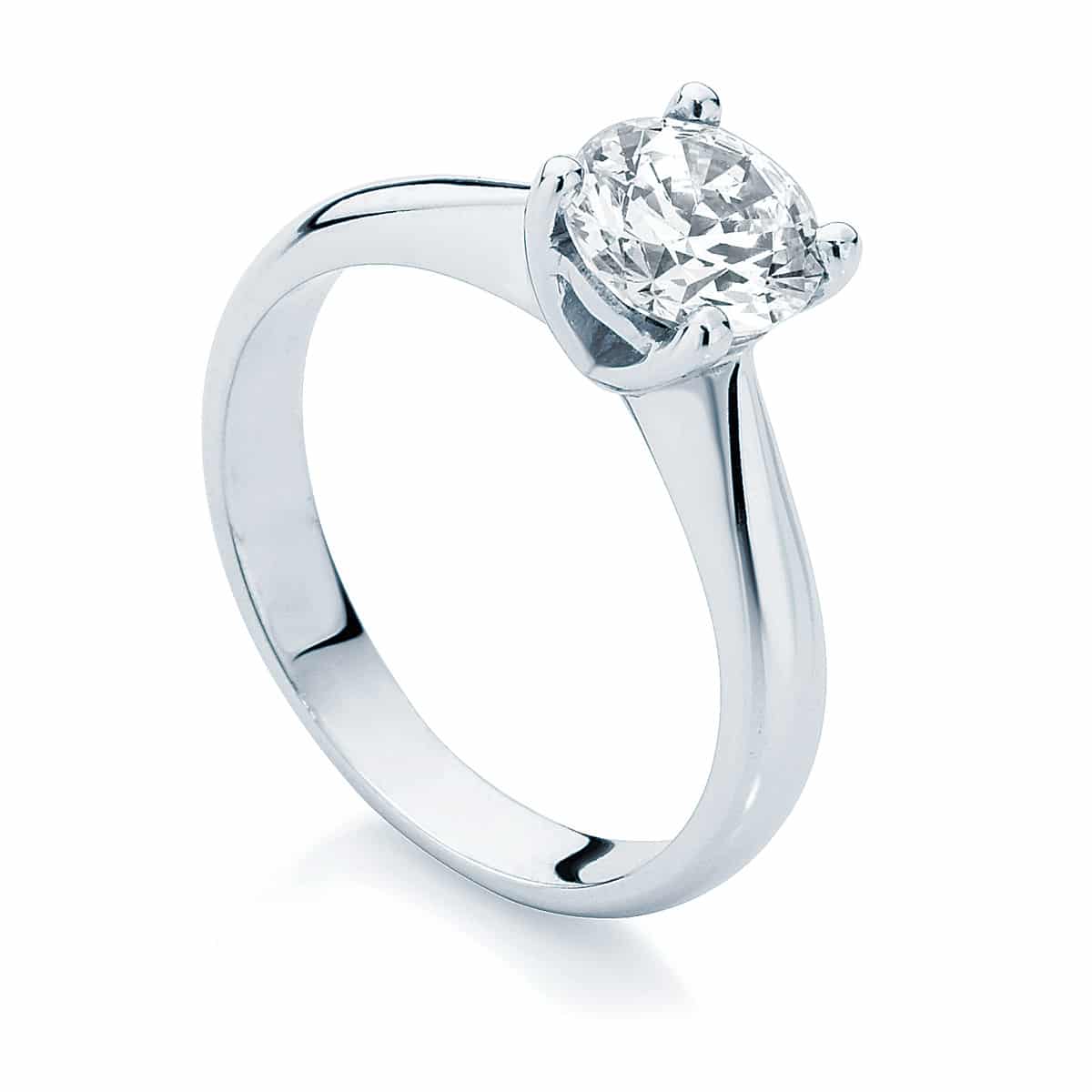 Round Solitaire Engagement Ring White Gold | Luxe