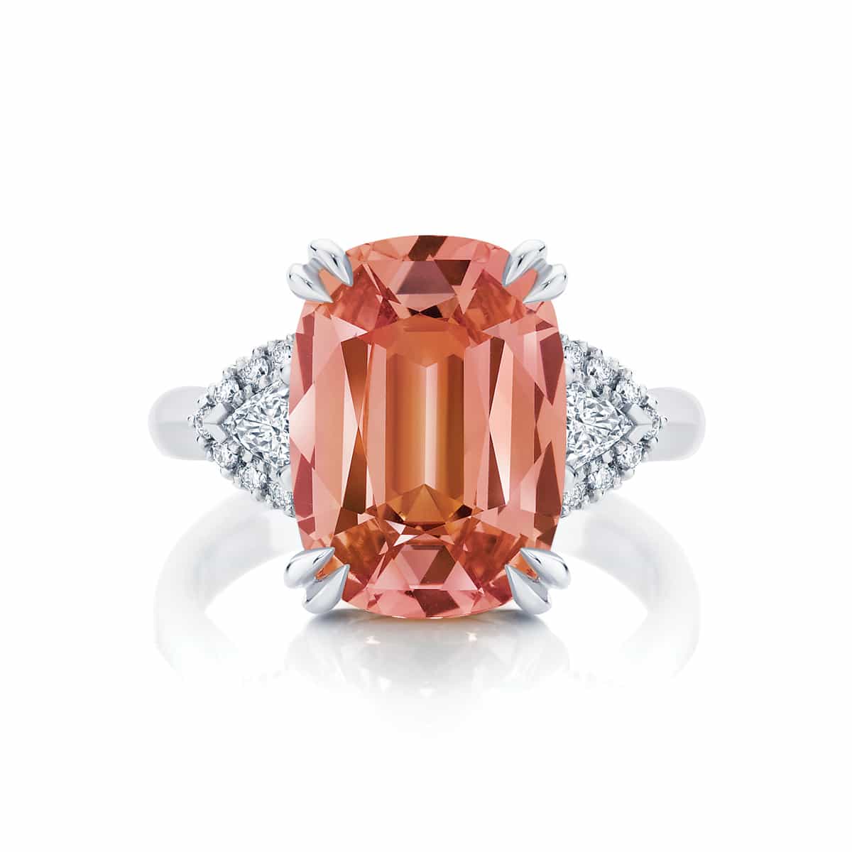 Cushion Cut Garnet Engagement Ring Malaya Platinum