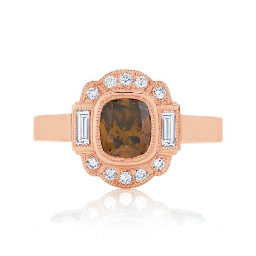 Cushion Vintage Engagement Ring Rose Gold | Messina