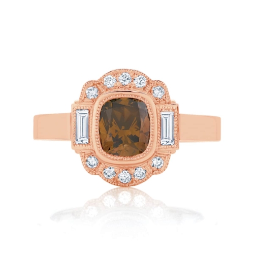 Champagne diamond ring rose gold hotsell