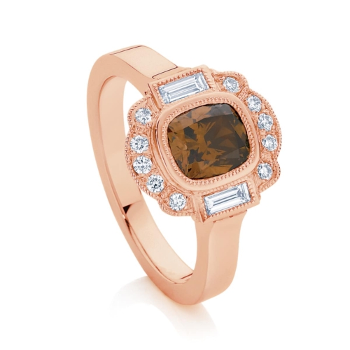 Cushion Vintage Engagement Ring Rose Gold | Messina