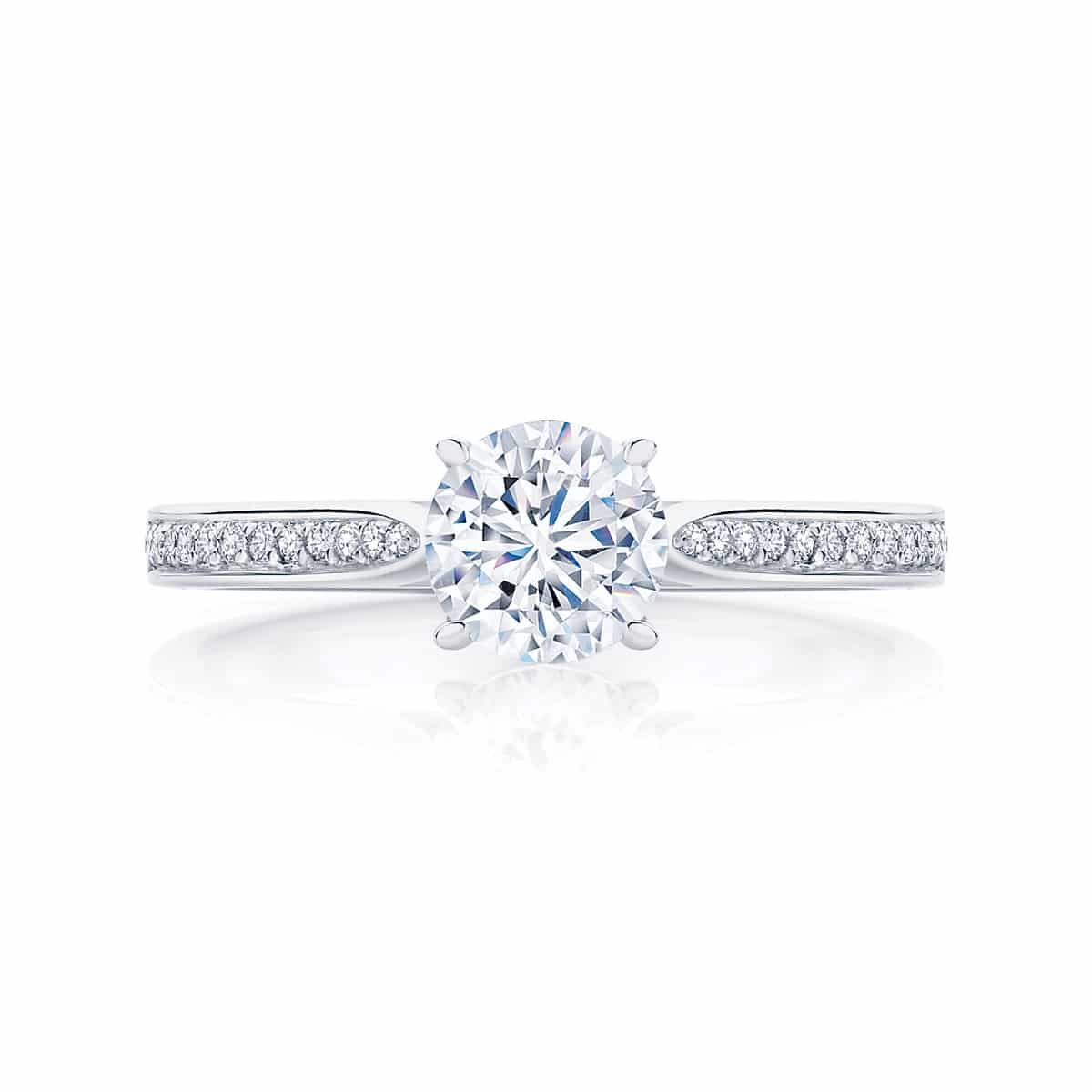 Round Side Stones Engagement Ring Platinum | Mirage