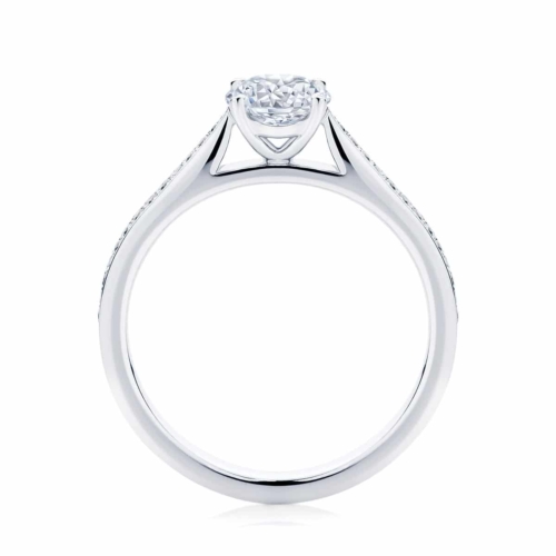 Round Side Stones Engagement Ring Platinum | Mirage