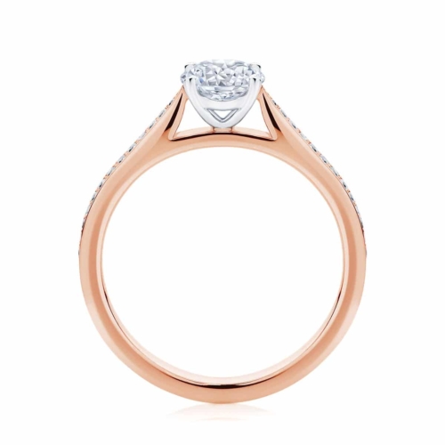Round Side Stones Engagement Ring Rose Gold | Mirage