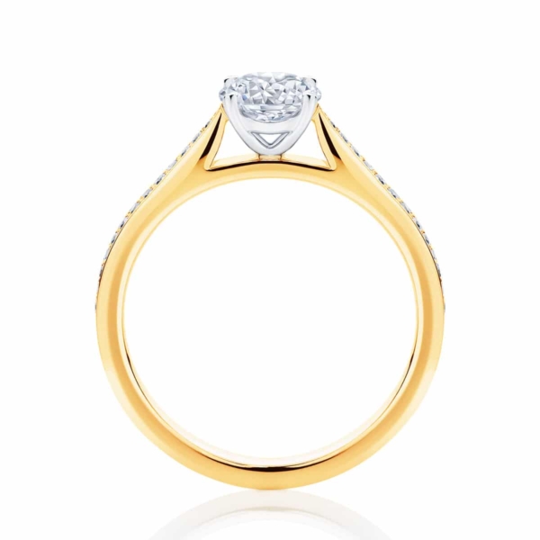 Round Side Stones Engagement Ring Yellow Gold | Mirage