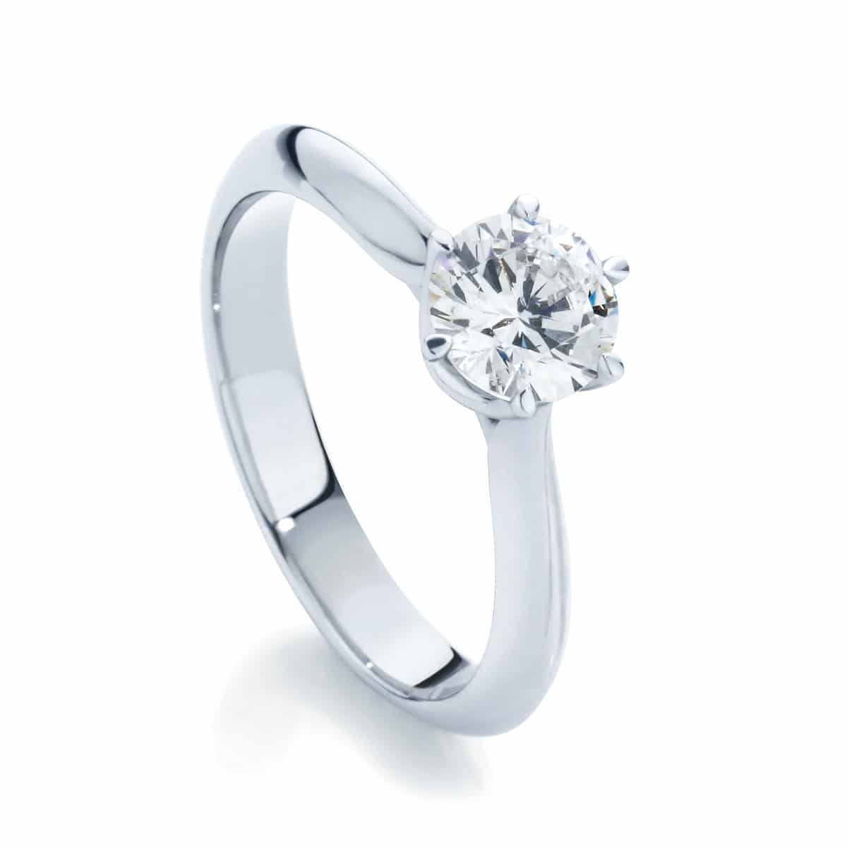 Round Solitaire Engagement Ring White Gold | Modern Brilliant