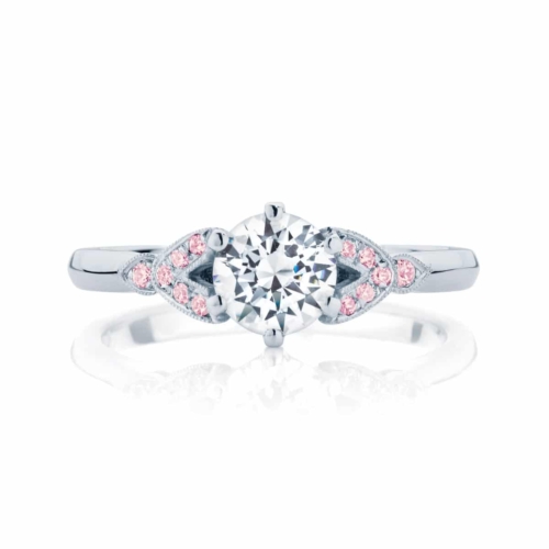 Side Stones Engagement Ring White Gold | Morning Star III