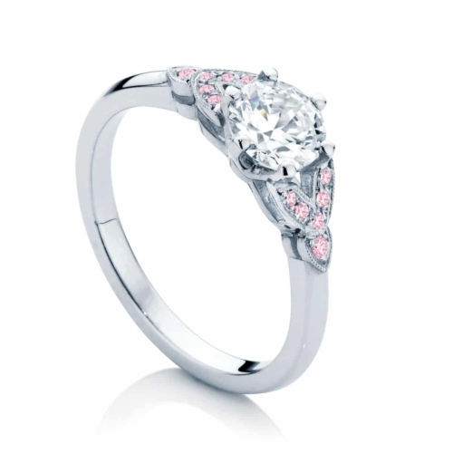 Side Stones Engagement Ring White Gold | Morning Star III