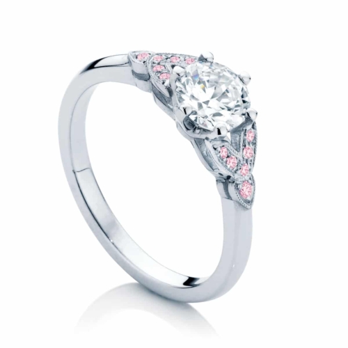 Side Stones Engagement Ring White Gold | Morning Star IV