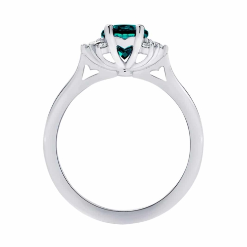 Teal sapphire engagement ring