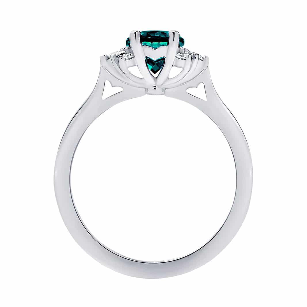 Teal sapphire engagement ring