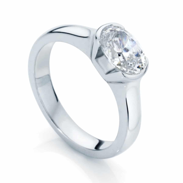 Oval Solitaire Engagement Ring Platinum | Orion