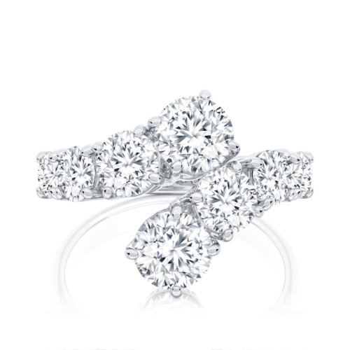 Round Diamond Engagement Ring with Side stones in White Gold | Orion