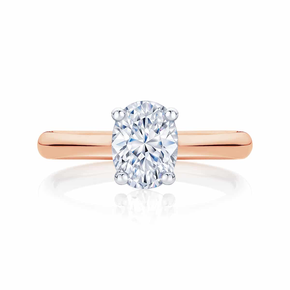 Oval Cut Engagement Ring Rose Gold | Oval Solitaire